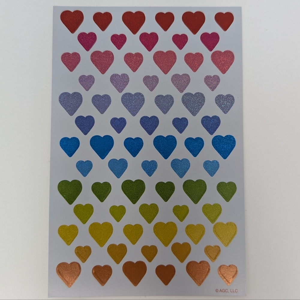 American Greetings Vintage Colorful Heart Stickers